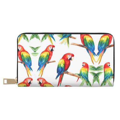 Cartera de mano Parrot moderna para monedas llaves y teléfonos móviles