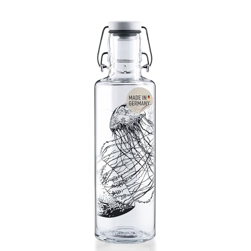 soulbottles Glas Trinkflasche 600 ml Jellyfish in the Bottle • filigranes...
