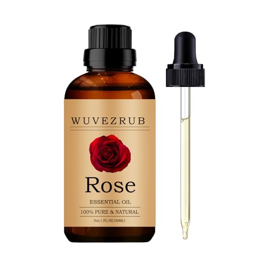 Wuvezrub Rose Essential Oils 30ML Pure and Natural Essential Oil for Aromatherapy Diffuser - Rose /1 Fl Oz