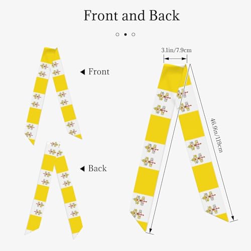 Vatican flag Women's printed scarf 46.9x3.1 inches, light and warm, fashionable commuting shawl2