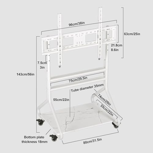 Soporte móvil ajustable con ruedas para TV 50-100 pulg miniatura 2