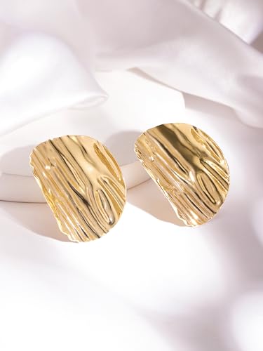 Image of Rubans Ribbed Dome Stud Earrings Trendy Stylish Gift for Women & Girls