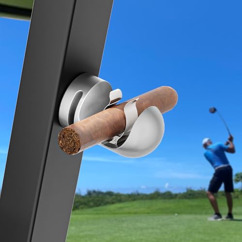 CUHIOY Golf Cart Holder -Magnetic Clip Holder for 30-60 Ring, Aluminium Alloy Holder Adjustable Clip, Powerful Magnets and Non-Slip Straps, Scratch-Resistant, Golf Accessory with Gift-Box, Silver