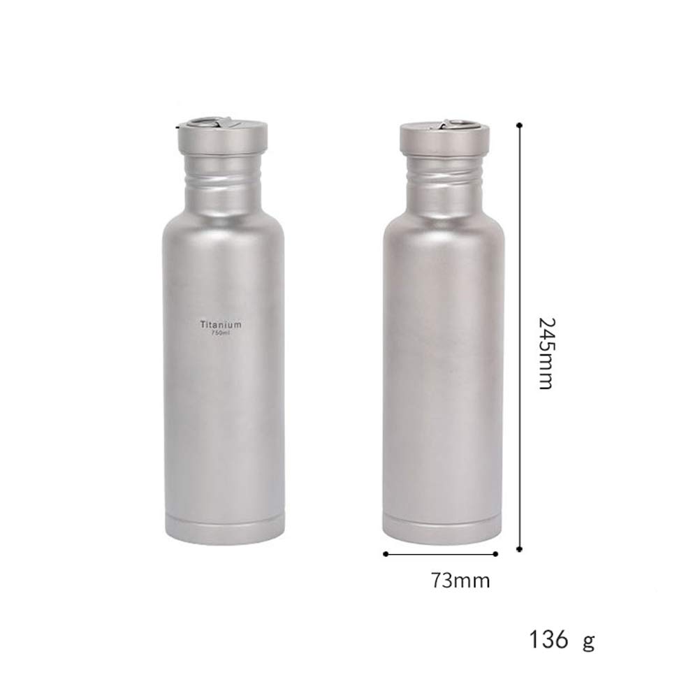 Wing Senza BPA Borraccia Sport in Titanio, Militare Mensa Bottiglia con Coppa Borsa, Collo Stretto e Prova di perdite per Il Ciclismo da Campeggio Viaggio Esterno, 750 ml,1pack