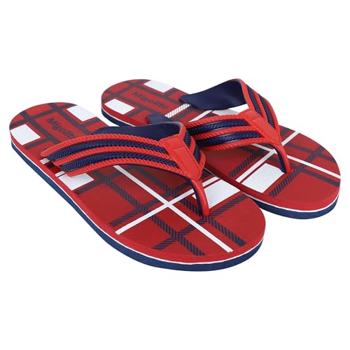 Image of Men's Stylish Checked Flip-Flops | Soft Sole Casual Slippers for Comfort