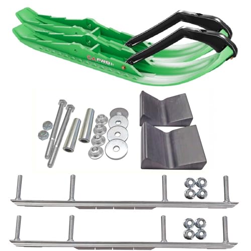 C&A Pro Green TMX Snowmobile Skis w/ 4.5