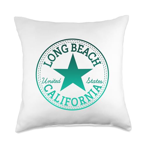Long Beach California USA United States of America Surfer Throw Pillow
