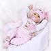Scnbom Reborn Fille poupée Bébé Yeux Ouvert 22 Pouces 55 cm Silicone Souple Enfant Jouet Cadeau de Noel Réaliste Nouveau-né Baby Doll