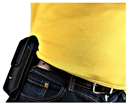 Mgbca Nylon Phone Pouch For Iphone 14 Pro Max,13 12 11 Pro Max Rugged W/Fixed Secure Holster, Belt Loop Clip Holder, Magnetic Closure, Fit Slim-Fit Or Defender Case On Cell Phone (Black-Vertical) #TOP7