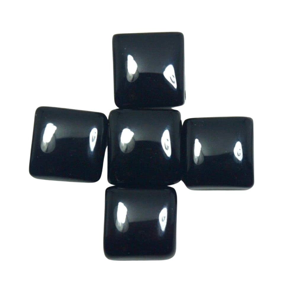 Natural Black Onyx at Wholesale Rate (Rs 22.5/carat) Fine Quality Square Shape हकीक Loose Gemstone for Reselling Astrologers Jewellers Crystal Healing Astrological