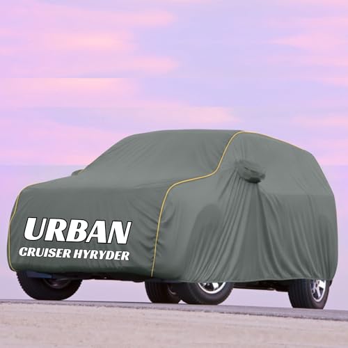 Image of Kayme UltraShield All Weather Premium Cruiser Car Cover 6-Layer Waterproof Fabric, UV & Heat Reflective - Rain, Sun & Dust & Bird‐Dropping Resistant, Indoor /Outdoor Full Body Protection - Grey