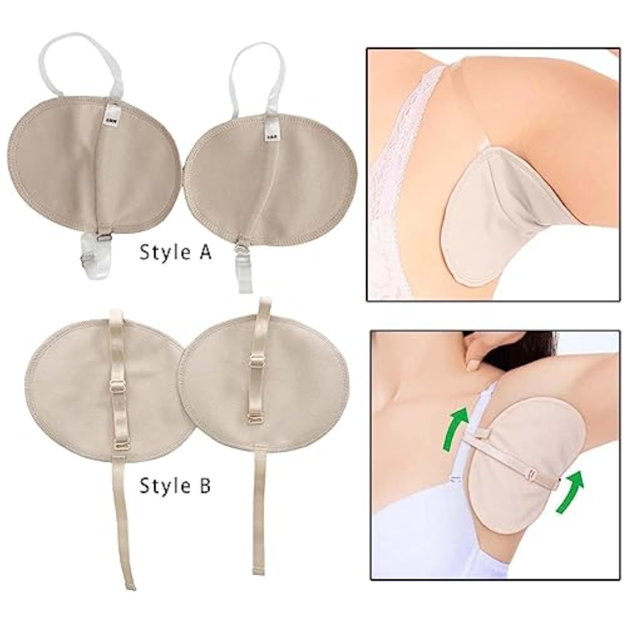 Reusable Underarm Sweat Pads, Non-Visible, Style A