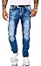 Produktbild Rock Creek Herren Jeans Hose Comfort Fit Dicke Nähte Jeans Herrenjeans Herrenhose Denim Stonewashed Basic Weites Bein Raw RC-2268 Blau W42 L34