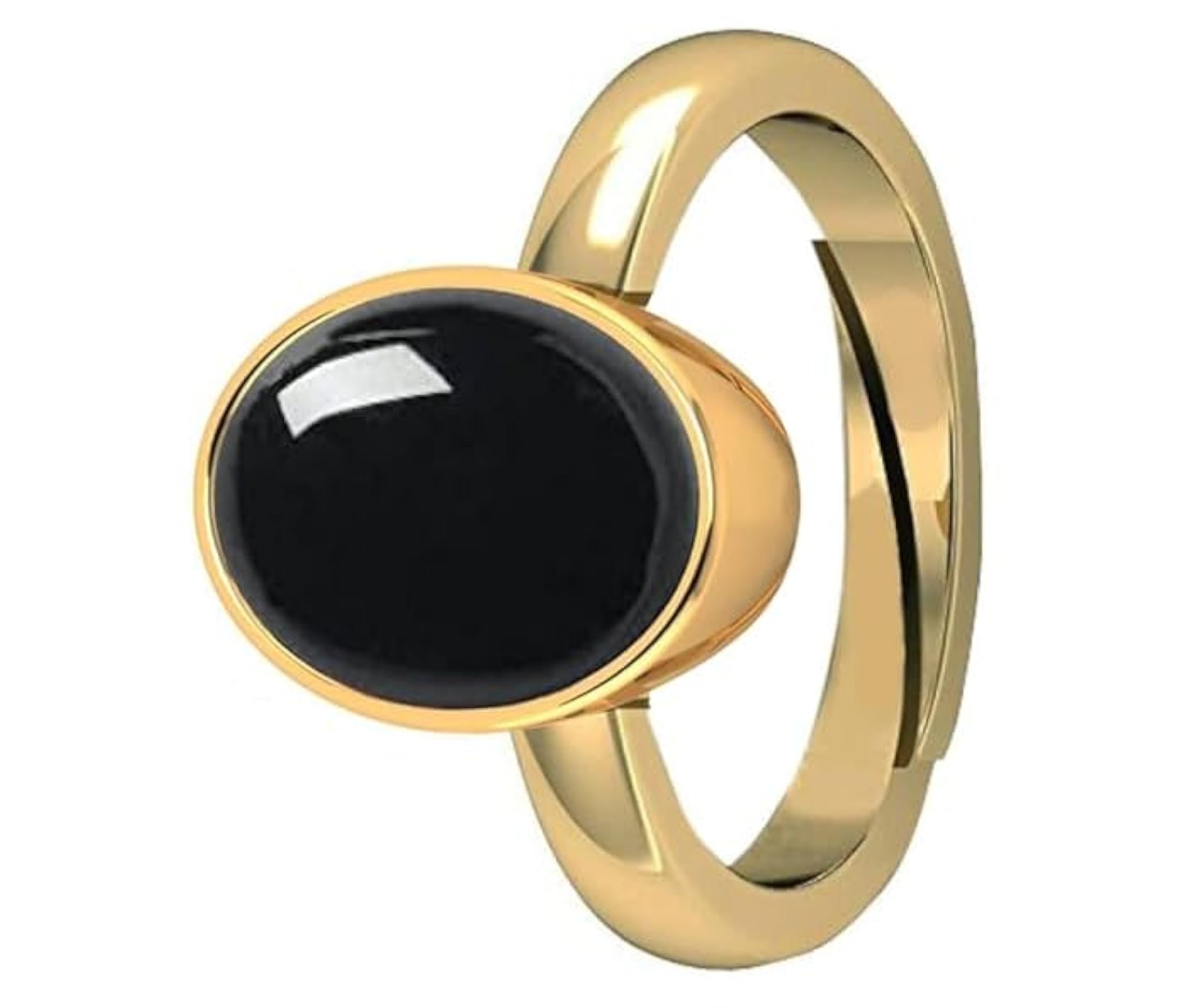 Black Sulemani Hakik Gold Coated Adjustable Ring