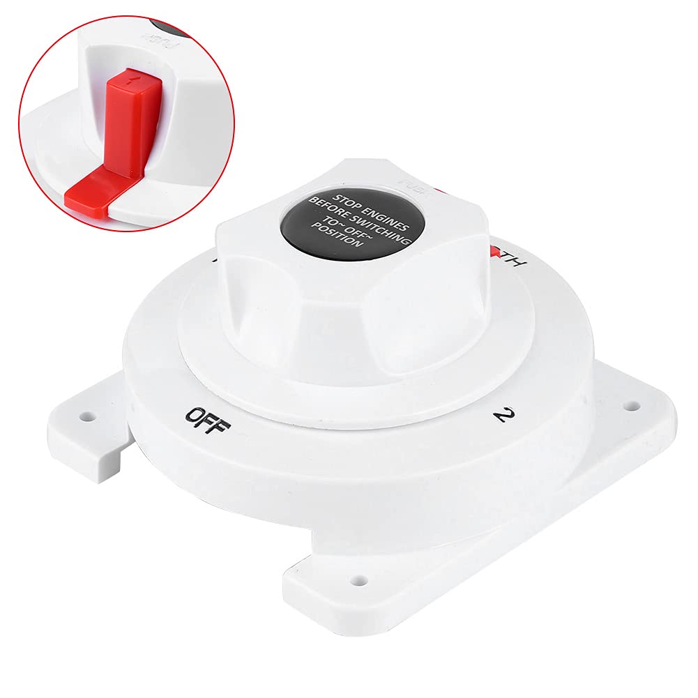 Sélecteur de batterie 300A, design compact durable, alimentation à double batterie pour bateaux, camping-cars, matériau ABS
