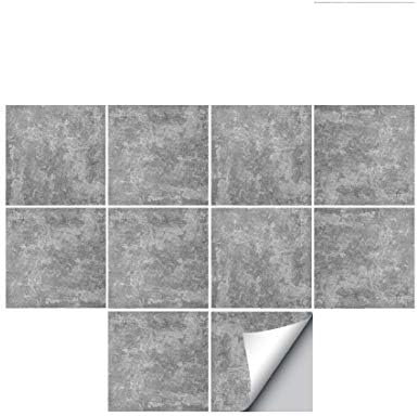 Floor Wall Tile Transfers Sticker for Home Decor, Peel & Stick self-Adhesive splashback, Tile Decals for Living Room Kitchen Bathroom Decor, 10 Pieces,Black and White, 15x15cm