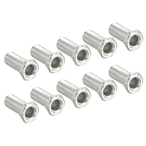Image of MECCANIXITY Hex Bolt Screw 25mm Long M10 Thread Pipe Hexagon Countersunk Flat Head for Chandelier, Galvanized Iron Pack of 10