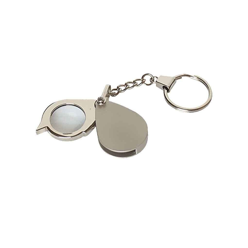 8X Folding Key Ring Magnifier with Key Chain Daily Pocket Portable Mini Magnifier Stylish and Popular
