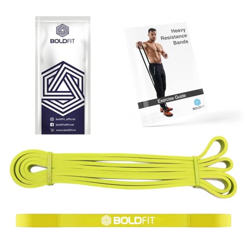 Boldfit Natural Rubber Heavy Resistance Band For Workout Set Exercise&Stretching Pull Up Bands For Home Exercise For Gym Men&Women Resistance Bands Loop Bands Toning Bands Resistance,Yellow (3-7 Kg) (Image - 1)