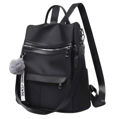 Bolsa Feminina Média Casual Alça Transversal Mochila Trabalho Anti Furto (Preta)