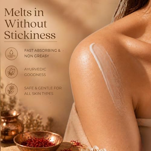 Image of Just Herbs Saffron + Malai Nourishing Body Milk Moisturizer for Men & Women