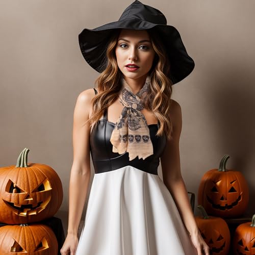 Gerinly DDLJ5040 Sugar Skull Scarf For Women Lightweight Cotton Bufanda Scarfs Large Wrap Headscarves For Halloween Outfit thumb #3