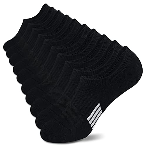 Image of Amutost Womens No Show Socks Anti-Slip Cushioned Breathable 5-10Pairs | Silicone heel grips, Arch compression band, Elastic cuffs, Moisture wicking, Size 6-8 /7-9 /9-11, Reduces blisters