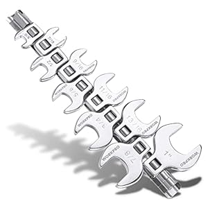 WORKPRO 3/8″ Drive Crowfoot Wrench Set, 10-Piece SAE Crowfoot Wrench with Clip-on Organizer, 3/8â-1â, Great for Automotive Repair Work Hard-To-Reach Areas