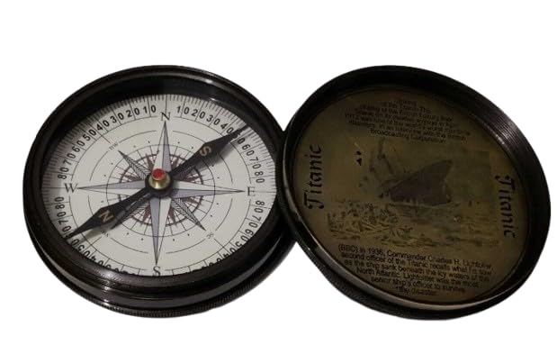 Brújula Náutica Vintage de Latón con Tapa Estilo Antiguo