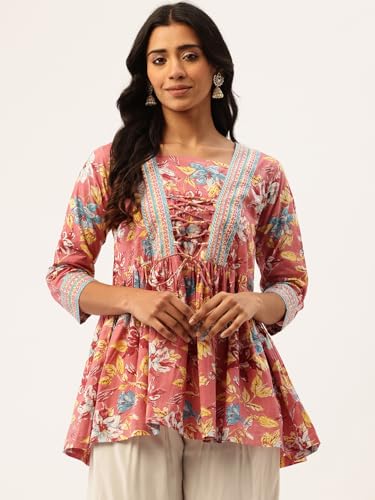 Image of Princess Cut Top for Women - 3 /4 Sleeves with Front Drawstrings (S-XXL)