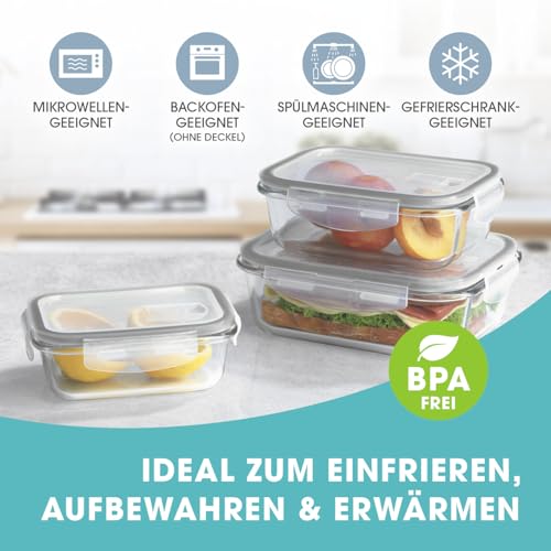 Gourmetmaxx Glas-Frischhaltedosen für optimale Lebensmittelaufbewahrung