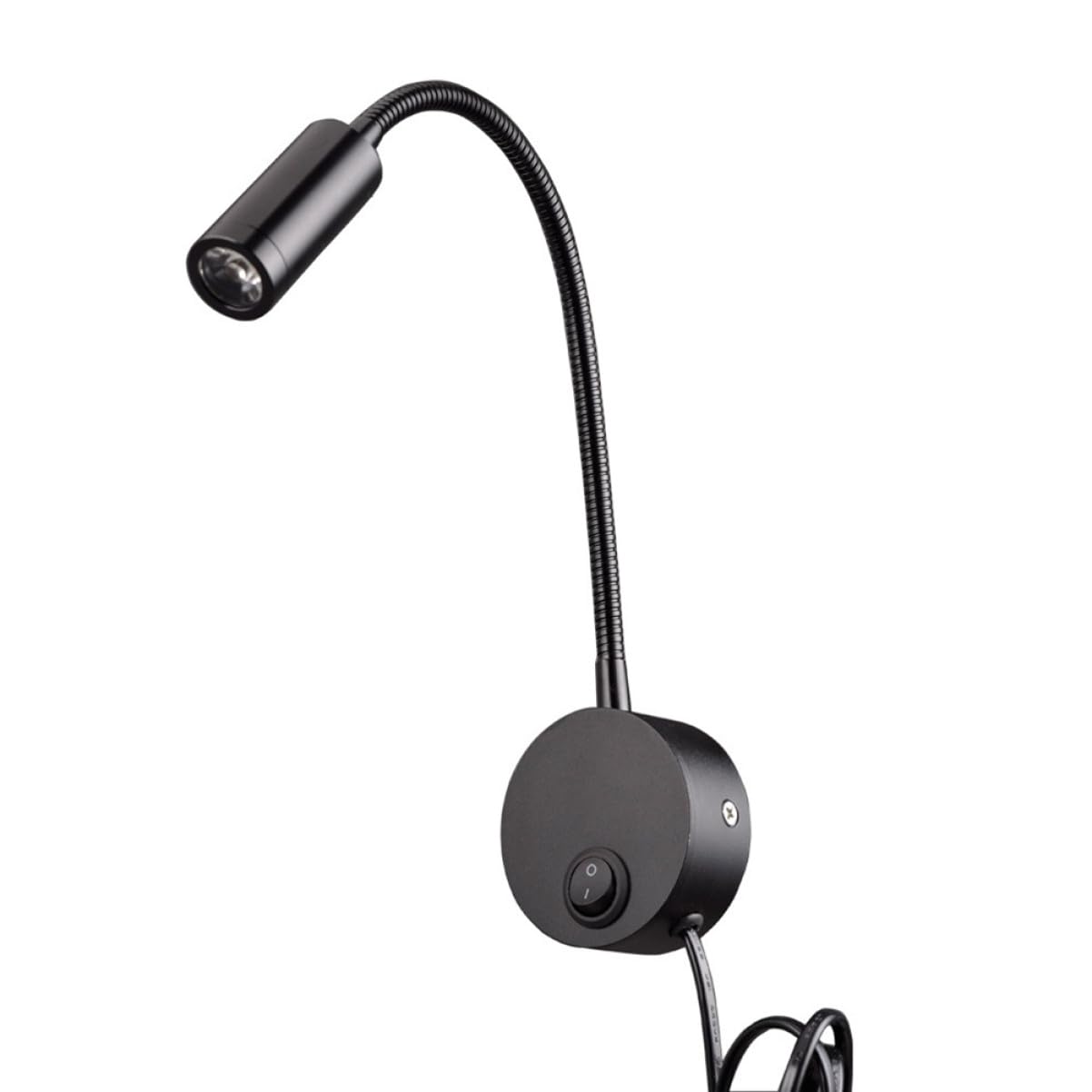 2 piezas Lámpara LED de Pared para Lectura con Brazo Flexible Luz y Montaje Pared para Dormitorio de Unidades Color Negro