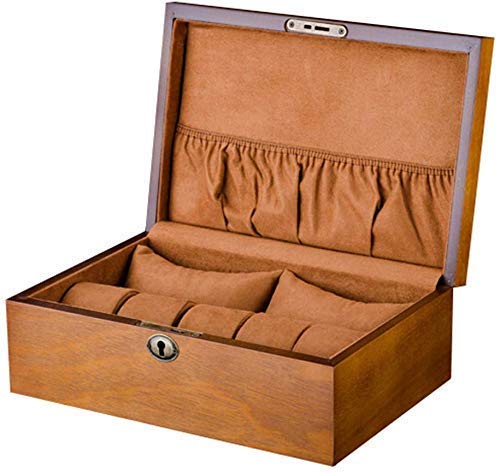 Boîte de montre en bois pour hommes et femmes grand étui de rangement bijoux