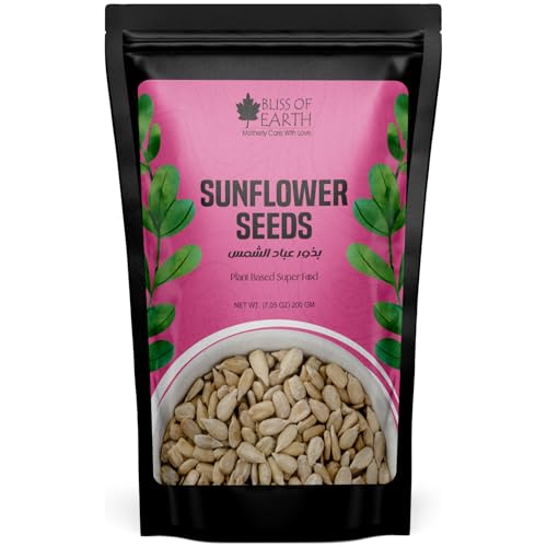 Bliss of Earth Sunflower Seeds Raw Premium Grade Seeds for Healthy Snacking High Protein Vitamin E Rich Fiber Packed Keto & Heart-Healthy Superfood 200g