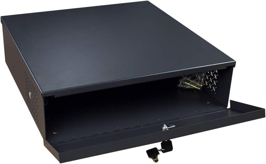 Secure Your NVR/DVR Heavy-Duty Lockbox—Built with 16-Gauge Steel for Maximum Protection. Features an AC Cooling Fan and Versatile Wall/Floor Mount Options (No Wall Bracket), 21 x 21 x 8 in