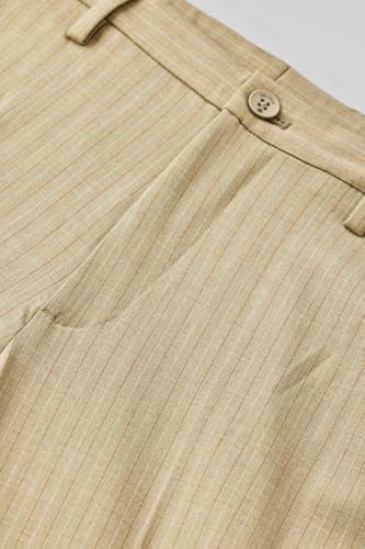 Image of SNITCH Men Formal Trousers | Tailored Pleated Design with Regular Fit & Smooth Texture | Premium Polyester Blend for Office, Meetings & Special Occasions