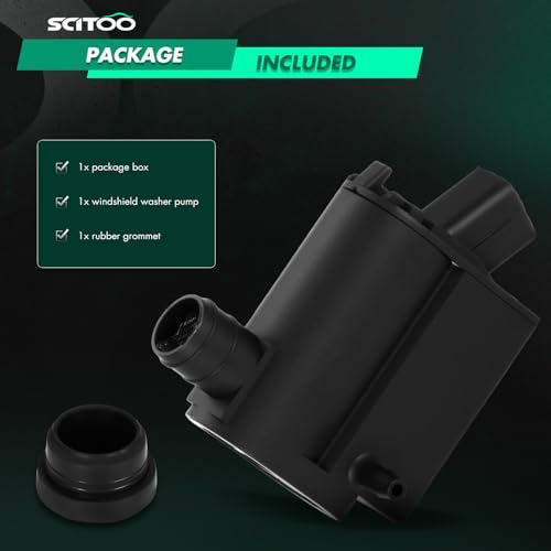 Image of SCITOO Windshield Washer Pump Replacement For Kia For Forte | Direct fit for 2011-2016 For Kia For Forte|2010-2016 For Kia For Forte Koup|Replaces OE 98510-2K000|98510FD100|With Grommet