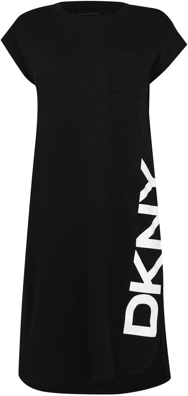 DKNY Women's Sportswear Cap Sleeve Logo T-shirt Dress - Image 2