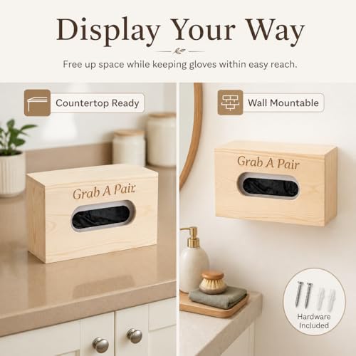 Organizador para guantes de madera miniatura 3