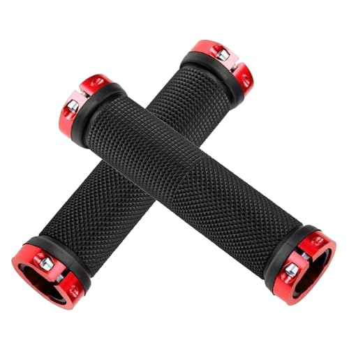 自転車ハンドルバーグリップ - スリップハンドグリップのダブルロック|電子バイク、スクーター、マウンテンバイク、ロードサイクリング、ツーリング、トレーニング、通勤、都市の乗り物のための快適な自転車ハンドルグリップ