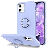 BENTOBEN Compatible with iPhone 12 mini Case 5.4”2020, Slim Silicone | Kickstand with 360° Ring Holder | Support Car Mount | Soft Gel Rubber Hybrid Hard Drop Protection Shockproof Bumper Cover, Purple