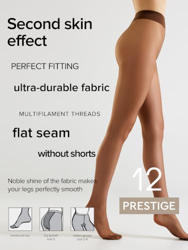 Image of Conte Classic Sheer to Waist Silky Pantyhose Prestige 12 Den