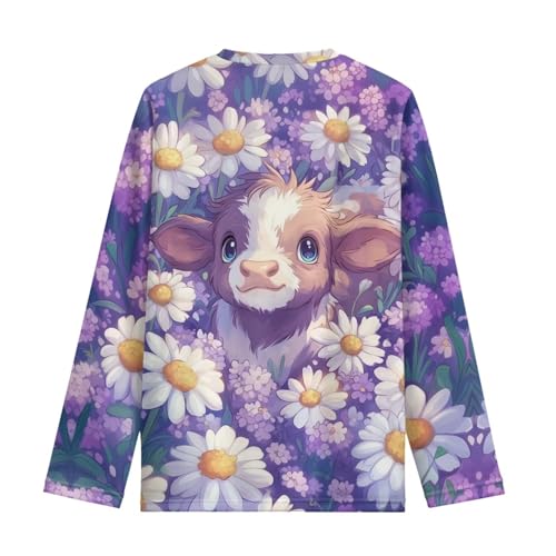 Image of Long Sleeve Shirts for Girls Winter Tops 3-16t Cartoon T Shirts for Fall Clothes