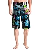 clothin Men's Quick Dry Beach Boardshort Swim Trunks Swimming Shorts(Coconut Tree Blue,US 38)