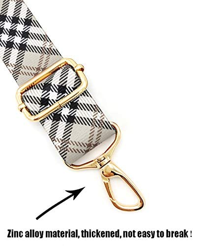 Wide Shoulder Strap Personalized Print Adjustable Replacement Belt Crossbody Canvas Bag Handbag-Scottish Plaid, Yellow, Large #TOP1