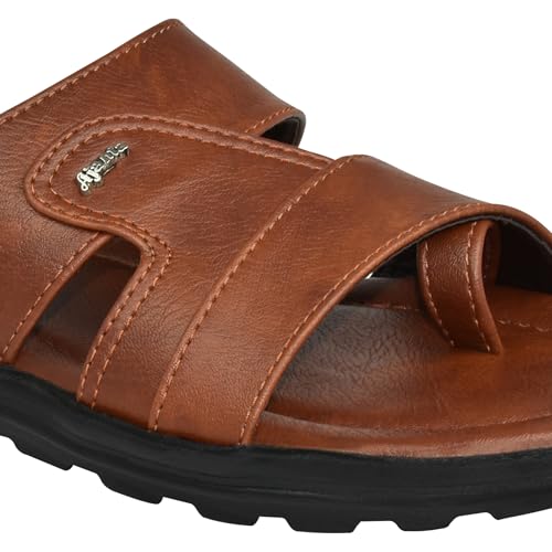 Image of AJANTA Men's Sandals for Men | Casual Walking Office Outdoor Sandals | Lightweight Comfortable Slip-On Footwear for Men | Anti-Skid Travel Daily Wear Open Toe Summer Sandals for Men