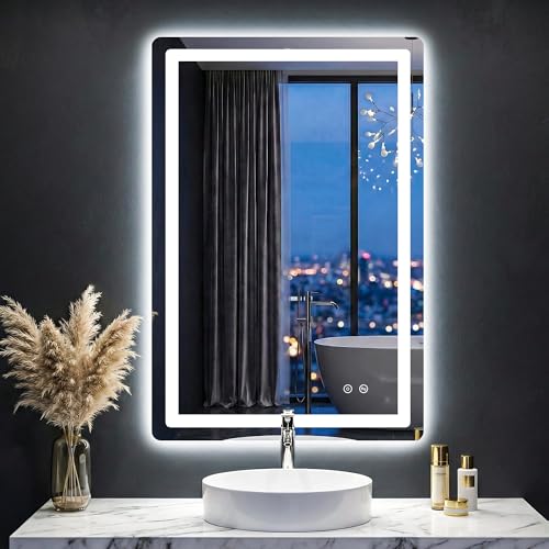Image of LED Bathroom Mirror with Lights, 24 inchx36 inch Lighted Vanity Mirror for Wall