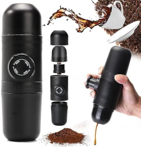 BRAVECOW Manual Coffee Maker Portable Espresso Machine Travel Han...