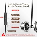 Wired Headphones with Mic, Volume and Playback Control, Over-Ear Foldable Headphones, 3.5mm Plug, 90 Degree Swivel Ear Cups, 4.9ft Tangle-Free Cord for Tablet, Laptop, PC, School, Travel (Black)