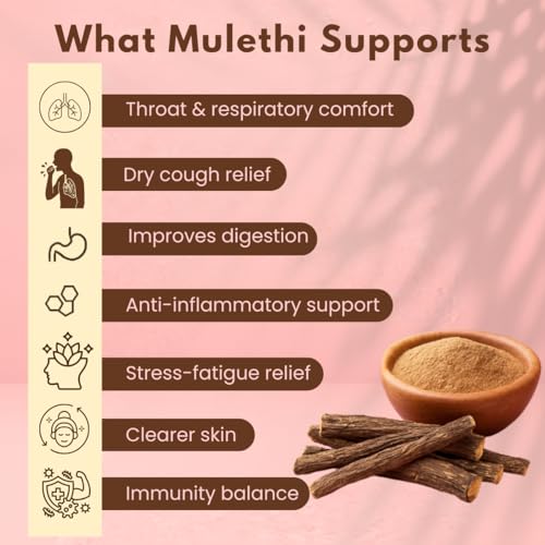 Image of Earthen Story Certified Organic Mulethi Powder (200g) | Lab Tested for 192 Pesticides | Pure Liquorice Root (Yashtimadhu) for Throat, Digestion & Skin Brightening | Vegan, Non-GMO